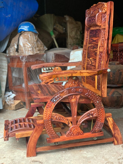 Ghế Lười Tựa Lưng - Ghế Thư Giãn Mẫu Cung Đàn  Gỗ Cẩm