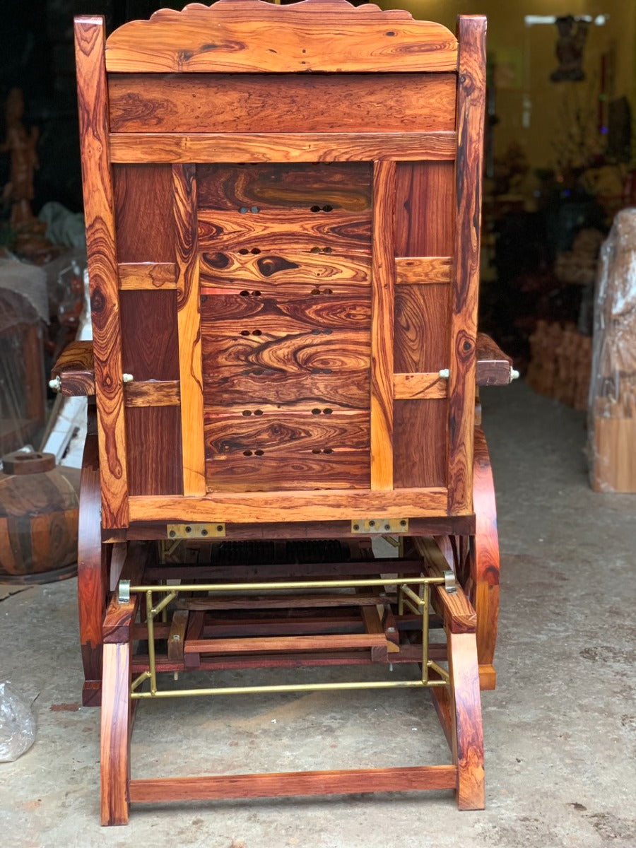 Ghế Lười Tựa Lưng - Ghế Thư Giãn Mẫu Cung Đàn  Gỗ Cẩm