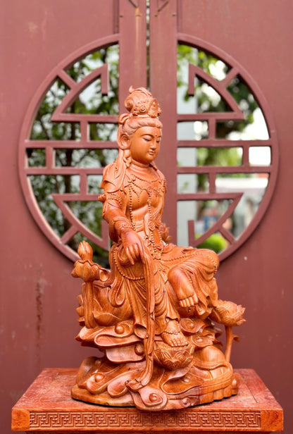 Tượng Quán Âm Tự Tại Gỗ Hương