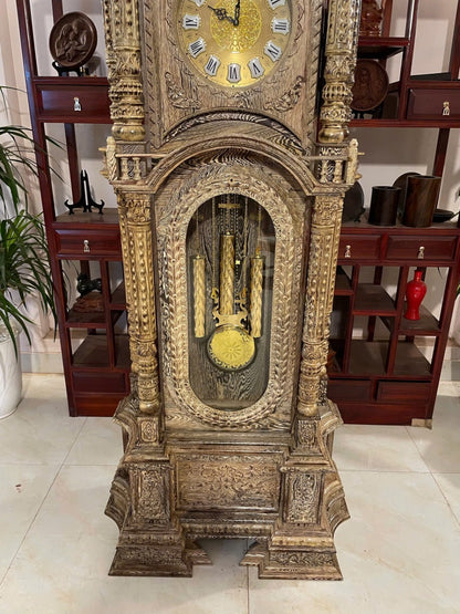 Đồng Hồ Tháp Gỗ Mun Đuôi Công - Sang Trọng Lịch Sự, Kích Thước Cao 2m30