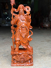 Tượng Quan Công Áo Dãi Đứng Gỗ Hương Cao 80