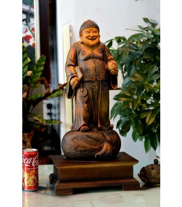 Tượng  Thương Gia Siêu Thần Thái Gỗ Bách Xanh 62cm