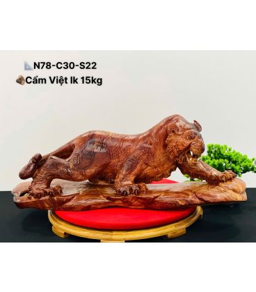 Tượng Mãnh Hổ Gỗ Cẩm Lai - Hàng To Đẹp