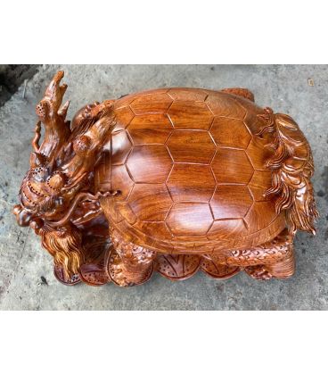 Long Quy Tượng Rùa Hóa Rồng Gỗ Hương Ta Gia Lai - Kích Thước 48x30x38cm
