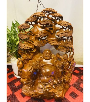Tượng Di Lặc Gốc Tùng Hương Ta - Kích Thước Cao 55cm