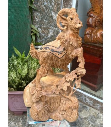 Tượng Linh Vật Con Dê Nhất Dương Gỗ Ngọc Am