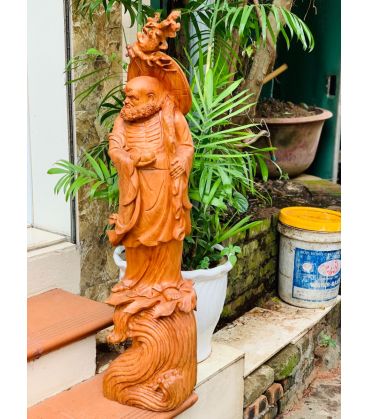 Tượng Gỗ Sư Tổ  - Đạt Ma Quá Hải Cao 1m50