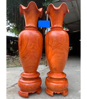 Cặp Lục Bình Gỗ Hương Đỏ Nam Phi Cao 160 cm