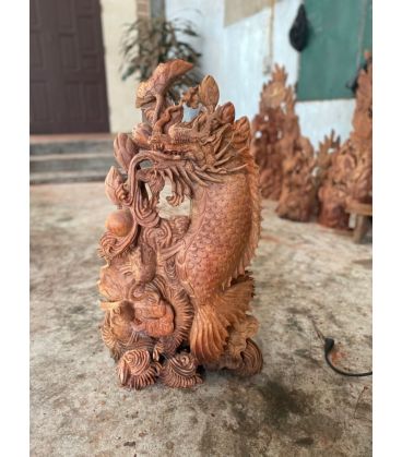 Cá Chép Vượt Vũ Môn Hoá Rồng Gỗ Hương Ta
