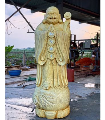 Tượng Đức Phật Di Lặc Chúc Phúc Vạn Sự Như Ý - Gỗ Cẩm Vàng