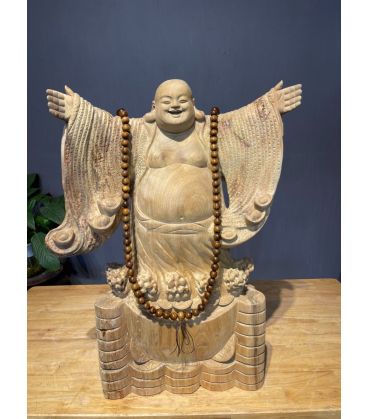 Tượng Phật Di Lặc Nghênh Hỷ Bốn Phương - Gỗ Xá Xị Thơm Ngát Liền Khối