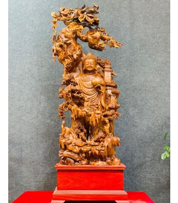 Tượng Nhất Tâm Bái Phật - Gỗ Ngọc Am - Tặng Kỷ Cao 25Cm