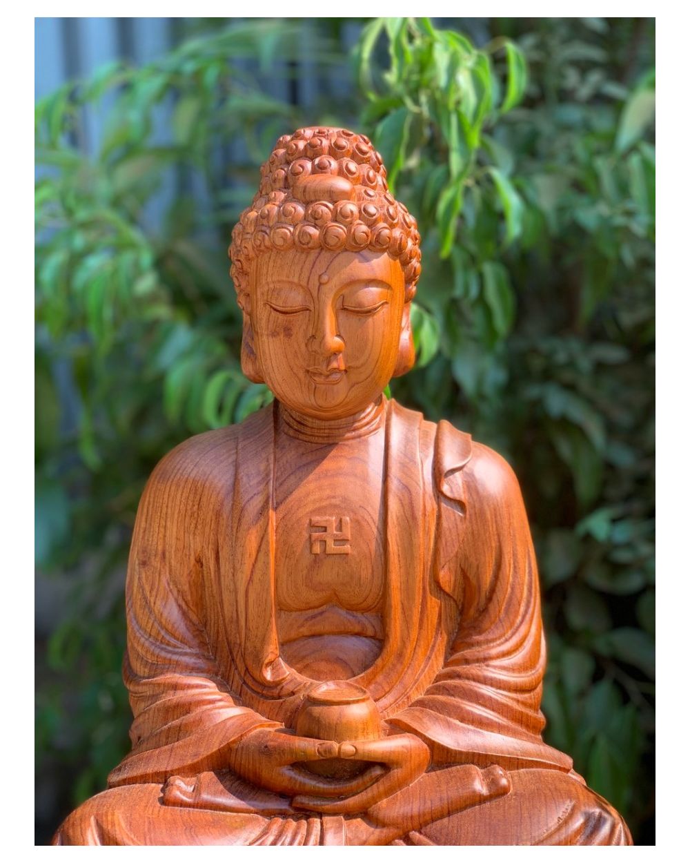 Tượng Gỗ Phật Tổ - A Di Đà Tọa Đài Sen Cao 50