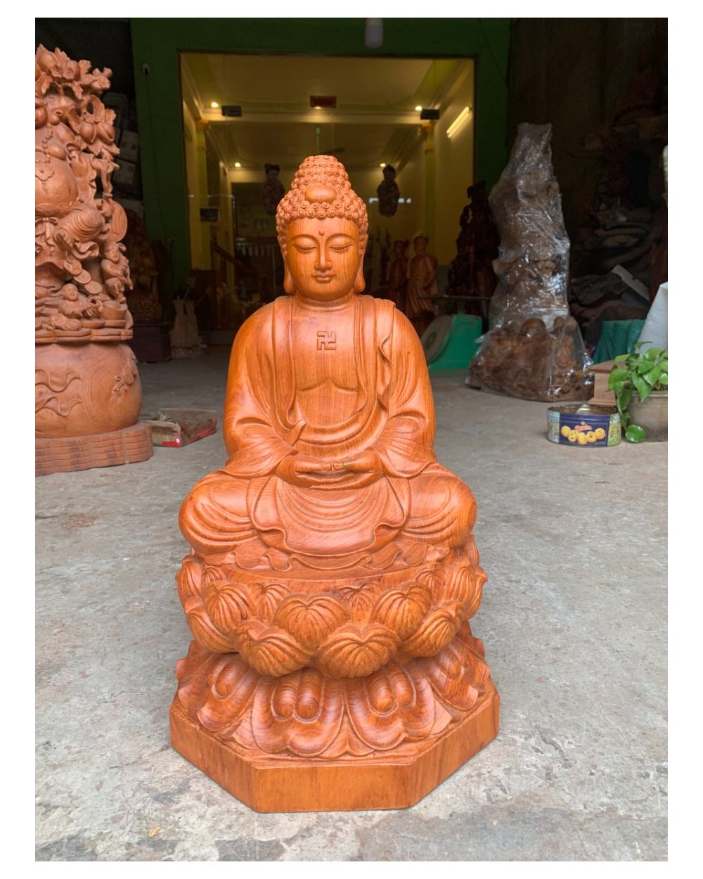 Phật Tổ A Di Đà Giáo Chủ Cõi Tây Phương Cao 30 Gỗ Hương Đá